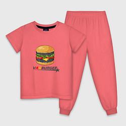 Пижама хлопковая детская VAGburger tyres, цвет: коралловый