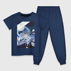 Пижама хлопковая детская Эола - Геншин Импакт, цвет: тёмно-синий