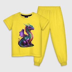 Детская пижама Разноцветный дракончик