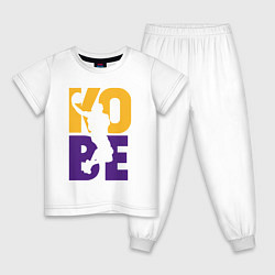 Пижама хлопковая детская Kobe fly, цвет: белый