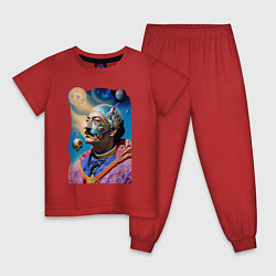 Пижама хлопковая детская Сальвадор Дали, цвет: красный