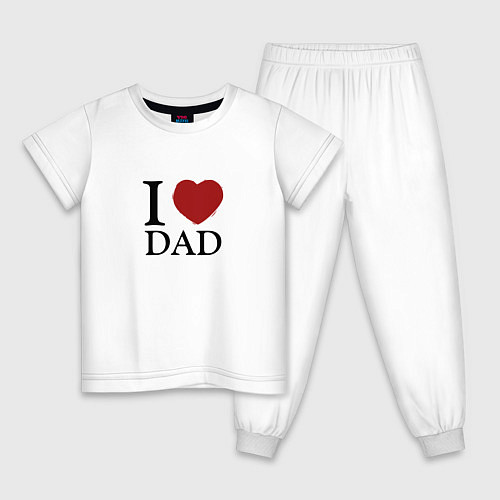 Детская пижама I love dad / Белый – фото 1