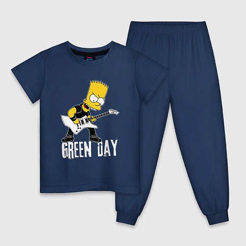 Детская пижама Green Day Барт Симпсон рокер / Тёмно-синий – фото 1