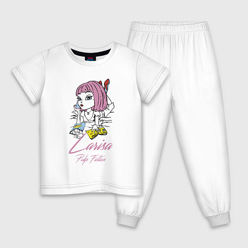 Детская пижама Larisa - pulp fiction / Белый – фото 1