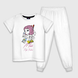 Пижама хлопковая детская Mia - pulp fiction, цвет: белый
