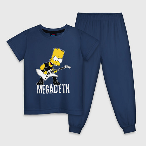 Детская пижама Megadeth Барт Симпсон рокер / Тёмно-синий – фото 1