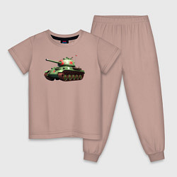 Пижама хлопковая детская Легенда Т-34, цвет: пыльно-розовый