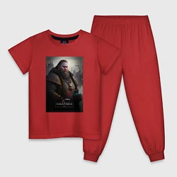 Пижама хлопковая детская Хабаровск - персонаж, цвет: красный