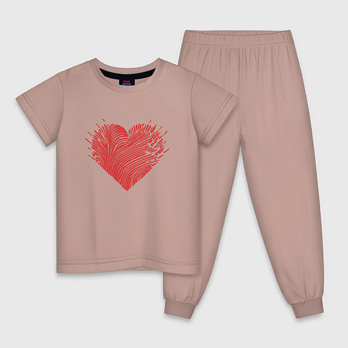 Детская пижама Сердце из осколков / Пыльно-розовый – фото 1
