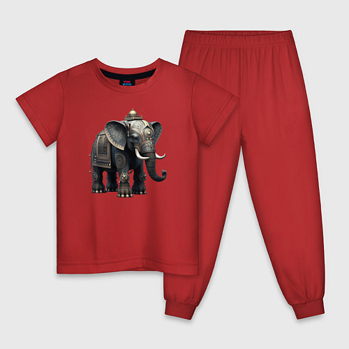 Детская пижама Украшенный слон / Красный – фото 1