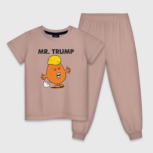 Детская пижама Мистер Дональд Трамп / Пыльно-розовый – фото 1