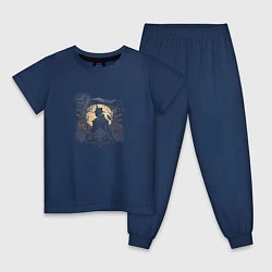 Пижама хлопковая детская Noble scion, цвет: тёмно-синий
