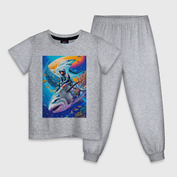 Детская пижама Cyber shark - ocean and space - art