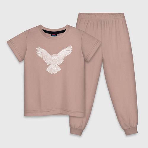 Детская пижама Белая сова / Пыльно-розовый – фото 1