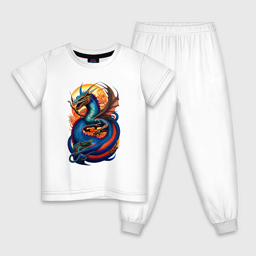Детская пижама Japanese dragon - irezumi / Белый – фото 1