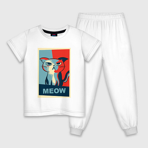 Детская пижама Meow obey / Белый – фото 1