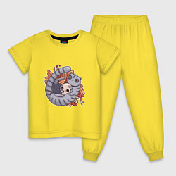 Детская пижама Осенний котик-енотик