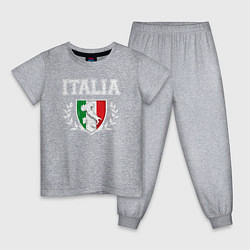 Пижама хлопковая детская Italy map, цвет: меланж