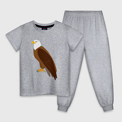 Пижама хлопковая детская Красивый орёл, цвет: меланж