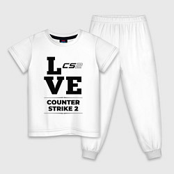 Пижама хлопковая детская Counter Strike 2 love classic, цвет: белый