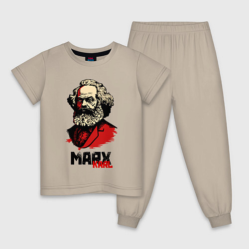 Детская пижама Karl Marx - 3 цвета / Миндальный – фото 1