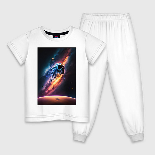 Детская пижама Астронавт в космосе / Белый – фото 1