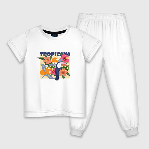 Детская пижама Тропикана / Белый – фото 1