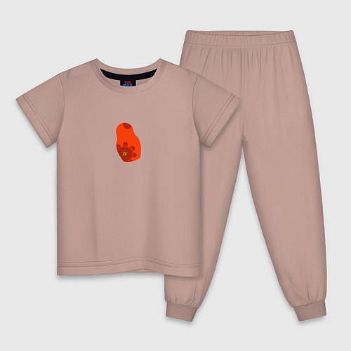 Детская пижама Красная матрешка / Пыльно-розовый – фото 1