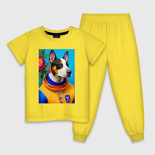 Детская пижама Бравый пёс в лётной форме / Желтый – фото 1