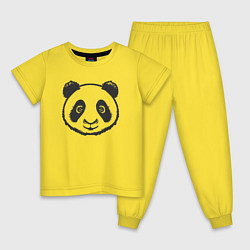 Пижама хлопковая детская Панда аниме, цвет: желтый