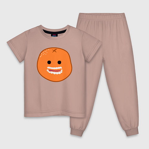 Детская пижама Весёлый апельсин / Пыльно-розовый – фото 1
