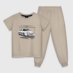 Пижама хлопковая детская Toyota Supra MK3, цвет: миндальный