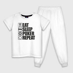 Детская пижама Eat, sleep, poker, repeat