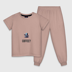 Пижама хлопковая детская Осьминожка, цвет: пыльно-розовый