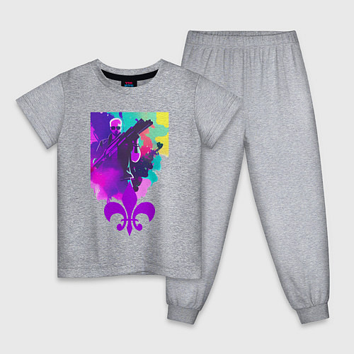 Детская пижама Saints Row - lily - watercolor / Меланж – фото 1