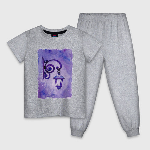Детская пижама Фиолетовый уличный фонарь / Меланж – фото 1
