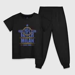 Пижама хлопковая детская Inter Milan fans club, цвет: черный