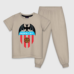 Пижама хлопковая детская FC Valencia, цвет: миндальный