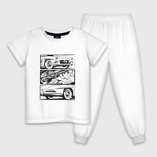 Детская пижама Mercedes-Benz 300SL Roadster V2 / Белый – фото 1