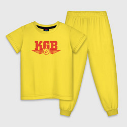 Пижама хлопковая детская KGB Red, цвет: желтый