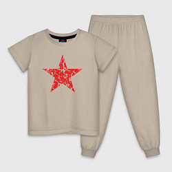 Пижама хлопковая детская Star USSR, цвет: миндальный