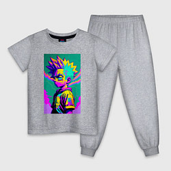 Пижама хлопковая детская Bart Simpson - pop art, цвет: меланж