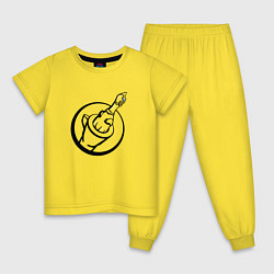 Пижама хлопковая детская Чикен ган - вектор лого, цвет: желтый