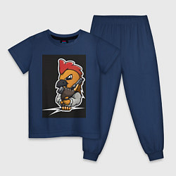 Пижама хлопковая детская Chicken Gun арт, цвет: тёмно-синий