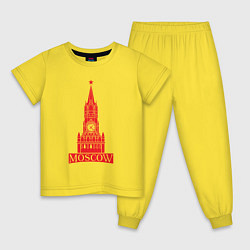 Пижама хлопковая детская Kremlin Moscow, цвет: желтый