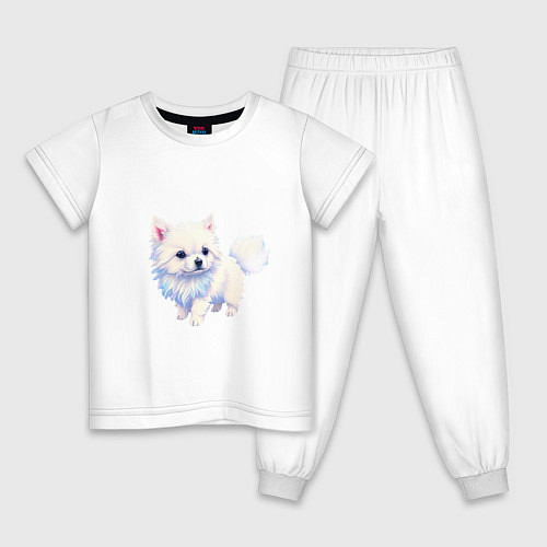 Детская пижама Милый пушистый щеночек / Белый – фото 1