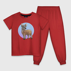 Пижама хлопковая детская Кабарожка, цвет: красный
