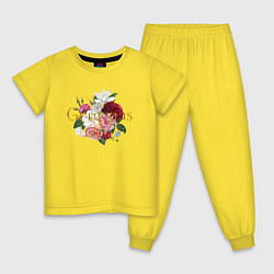 Пижама хлопковая детская Самой прекрасной, цвет: желтый