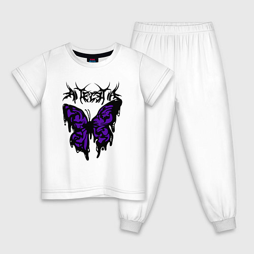 Детская пижама Gothic black butterfly / Белый – фото 1
