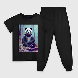Детская пижама Панда в кибер-жилете - нейросеть